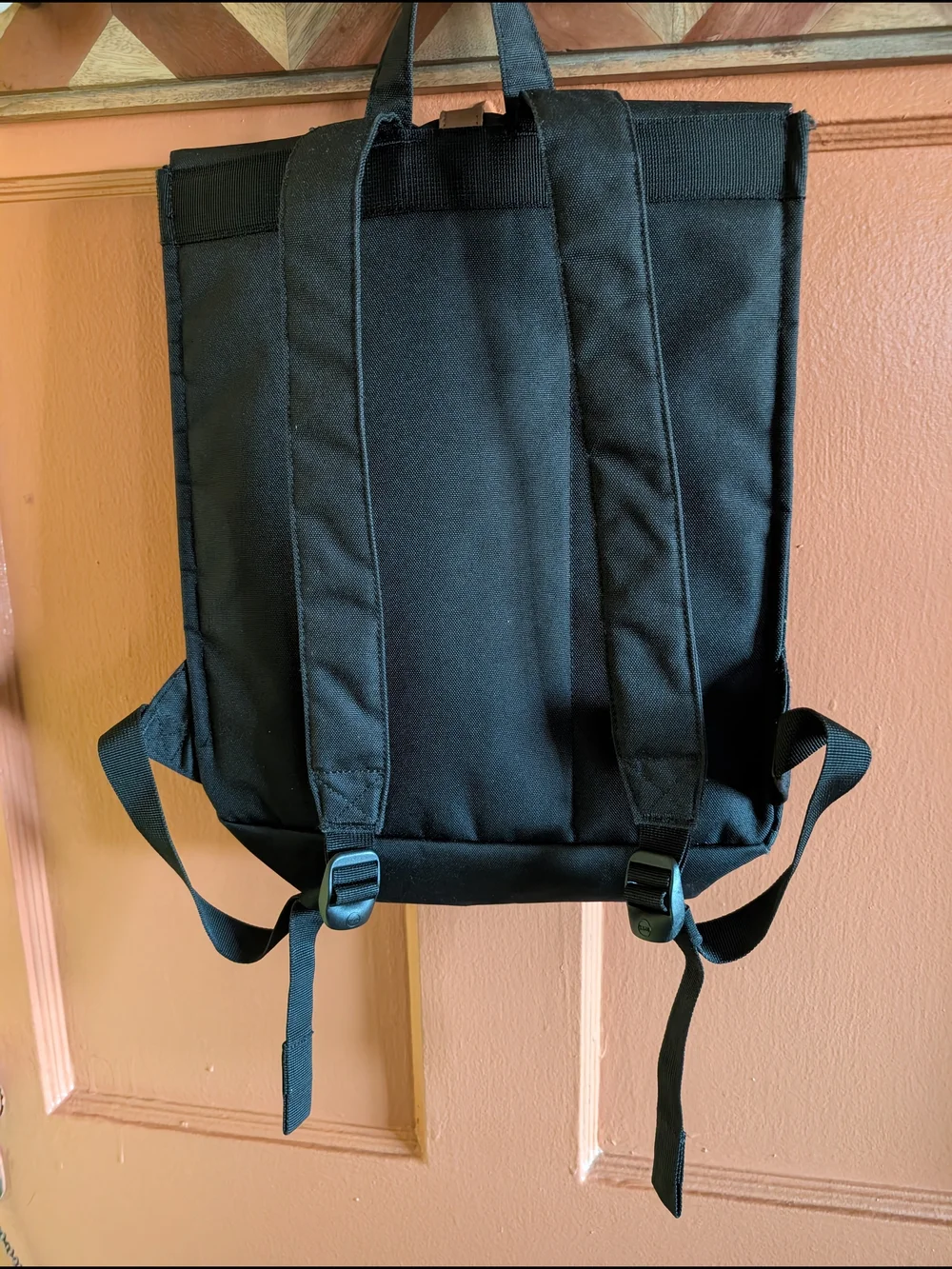 Herschel Supply Company Black Canvas Backpack with Brown Trim